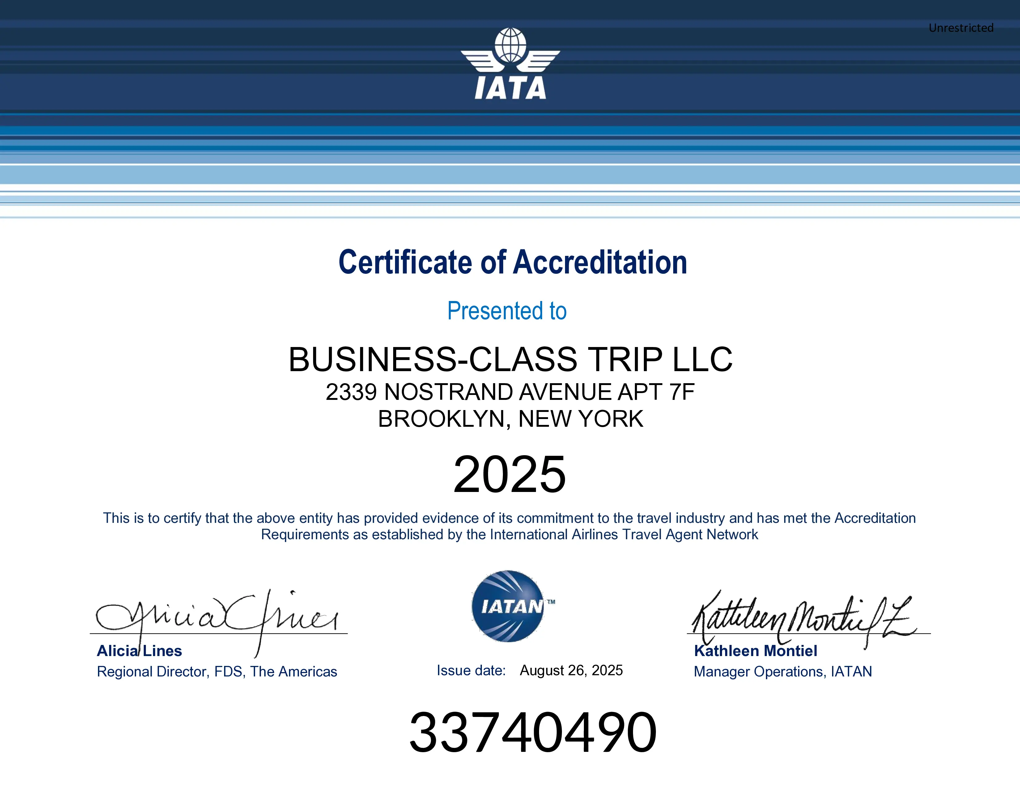 Iatan certified